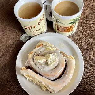 Cinnamon Roll and Coffee
