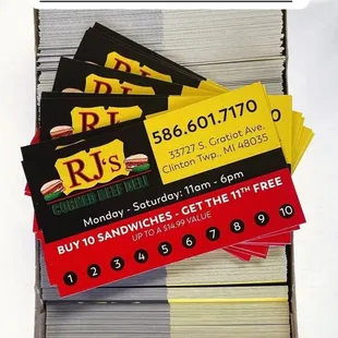 a box of business cards