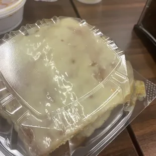 Huge slice of lemon cake