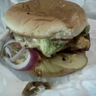 Avocado cheese burger