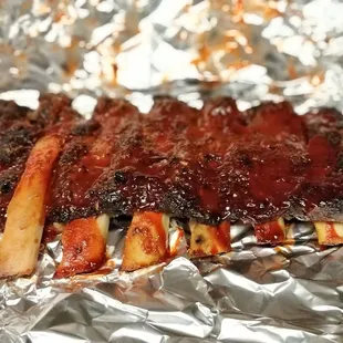 a rack of ribs
