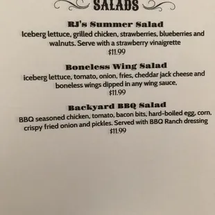 New Summer Menu