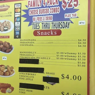 Menu/ accept apple pay