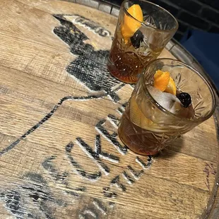 Fat washed bourbon old fashioned