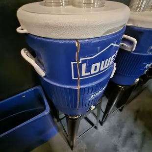 Have some self respect. Water by the toilet. Cracked cooler. They aren't costly.