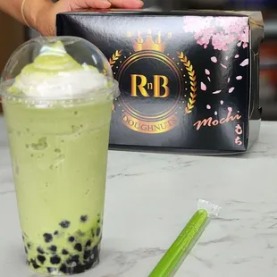 Green Tea Matcha with Boba. Yum!!!