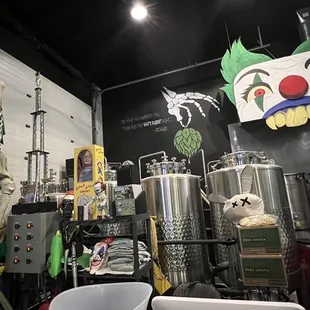 a skeleton in the background