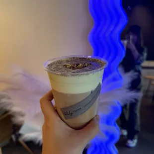 Pistachio Latte (Iced latte w/ pistachio cream)