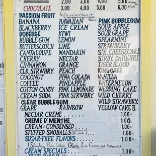 menu
