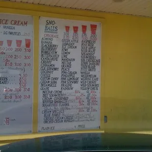 The menu