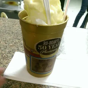 Wedding cake with condensed cream in an anniversary cup (large)