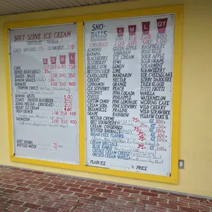 The menu