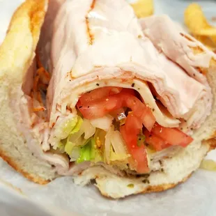 Turkey and cheese hoagie