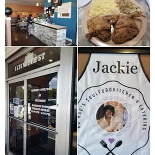 Fried Chicken. Cabbage, Mac &amp; Cheese.
Our Front Desk 
My Favorite Apron