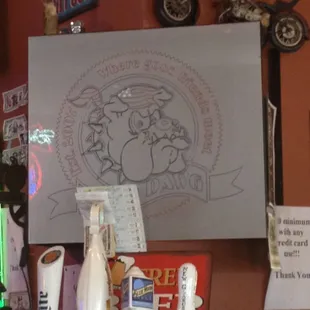 a drawing on the wall