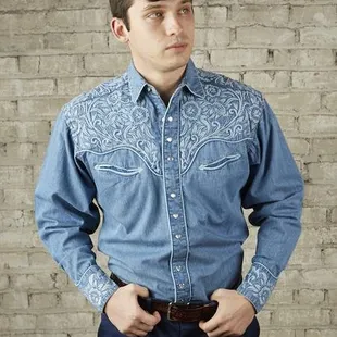 Embroidered Western Shirt available at roadkill13.com