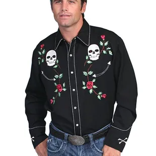 Embroidered Western Shirt available at roadkill13.com
