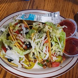 a plate of taco salad