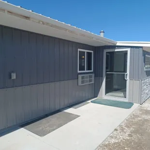 the entrance to the restaurant