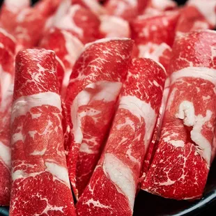 a plate of raw beef