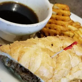French Dip w/ Au Jus &amp; Waffle Fries...