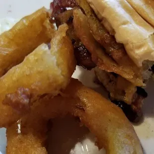 Roadhouse Burger &amp; Homemade Onion Rings.  Beyond Delicious...  We&apos;re going to have to become regulars.