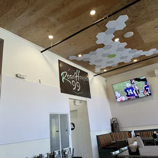 a view of the inside of a restaurant