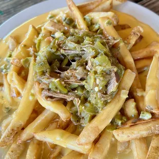 Green chili cheese fries