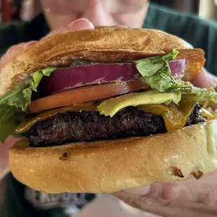 Avocado cheese burger