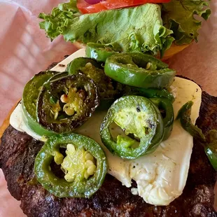 Jalapeno (grilled) &amp; cream cheese burger