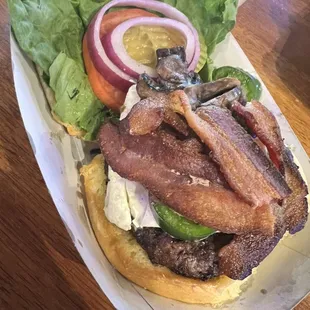 Cream cheese jalapeño burger add bacon