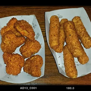 The broccoli bites were heavy on the cheese whiz and light on the broccoli.  We enjoyed the mozzarella sticks