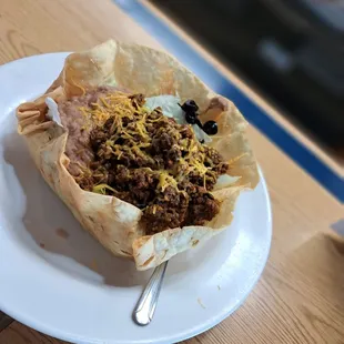 a plate of food on a table