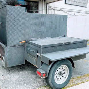 a truck with a grill on the back