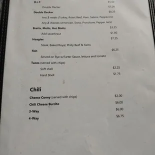 menu