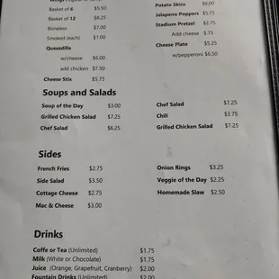 menu