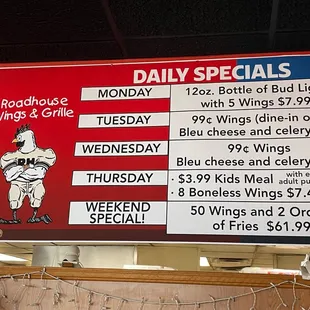 the menu