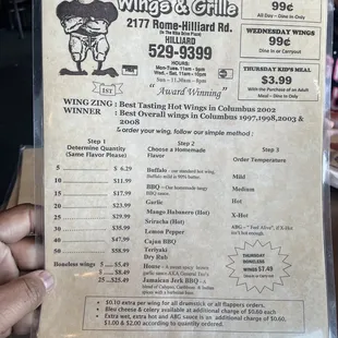 menu