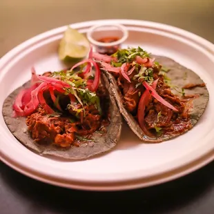 two tacos on a plate
