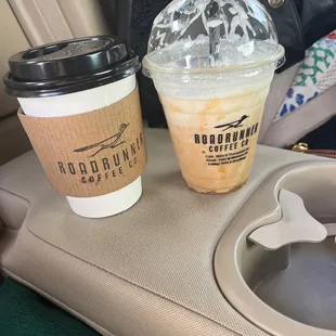 Small frap and small coffee