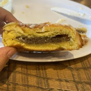 Generously filled bear claw