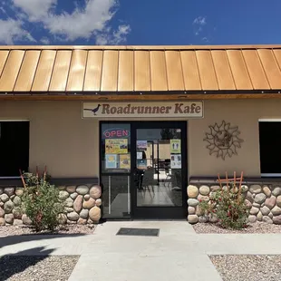 the entrance to the restaurant