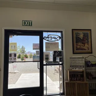 the exit to the restaurant