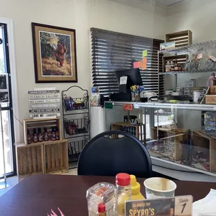 a view of the kitchen and dining area