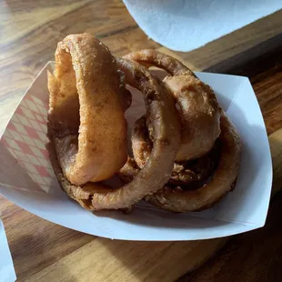 Onion rings with a few missing