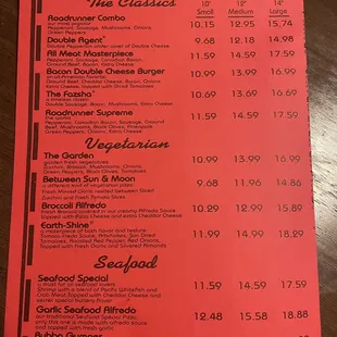 the menu