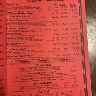 the menu