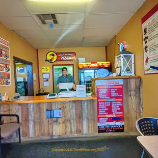 the front desk of the restaurant