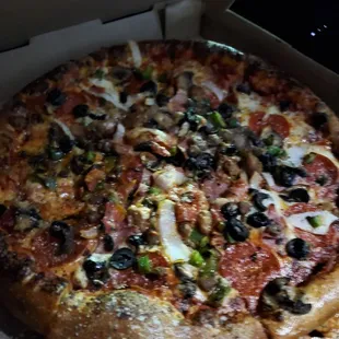 a pizza in a pizza box