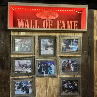 Inside rodeo wall of fame